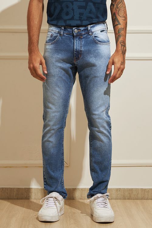 Gangster Calça Masculina Jeans Skinny Azul