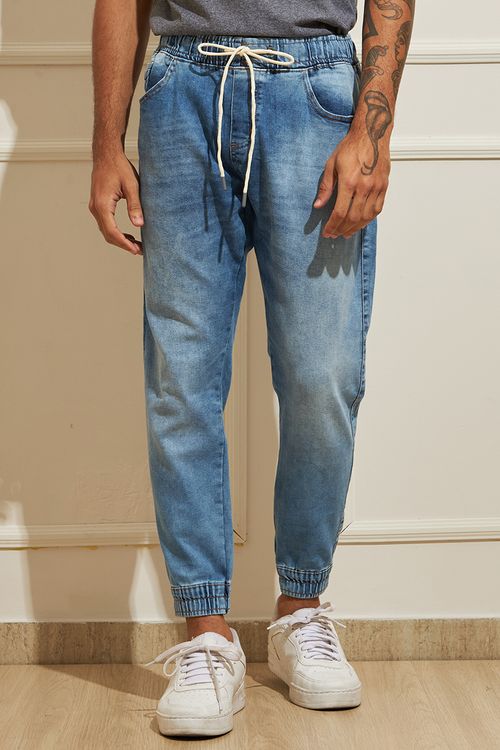 Gangster Calça Jeans Jogger Masculina