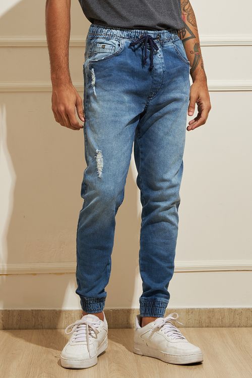 Gangster Calça Masculina Jogger Azul