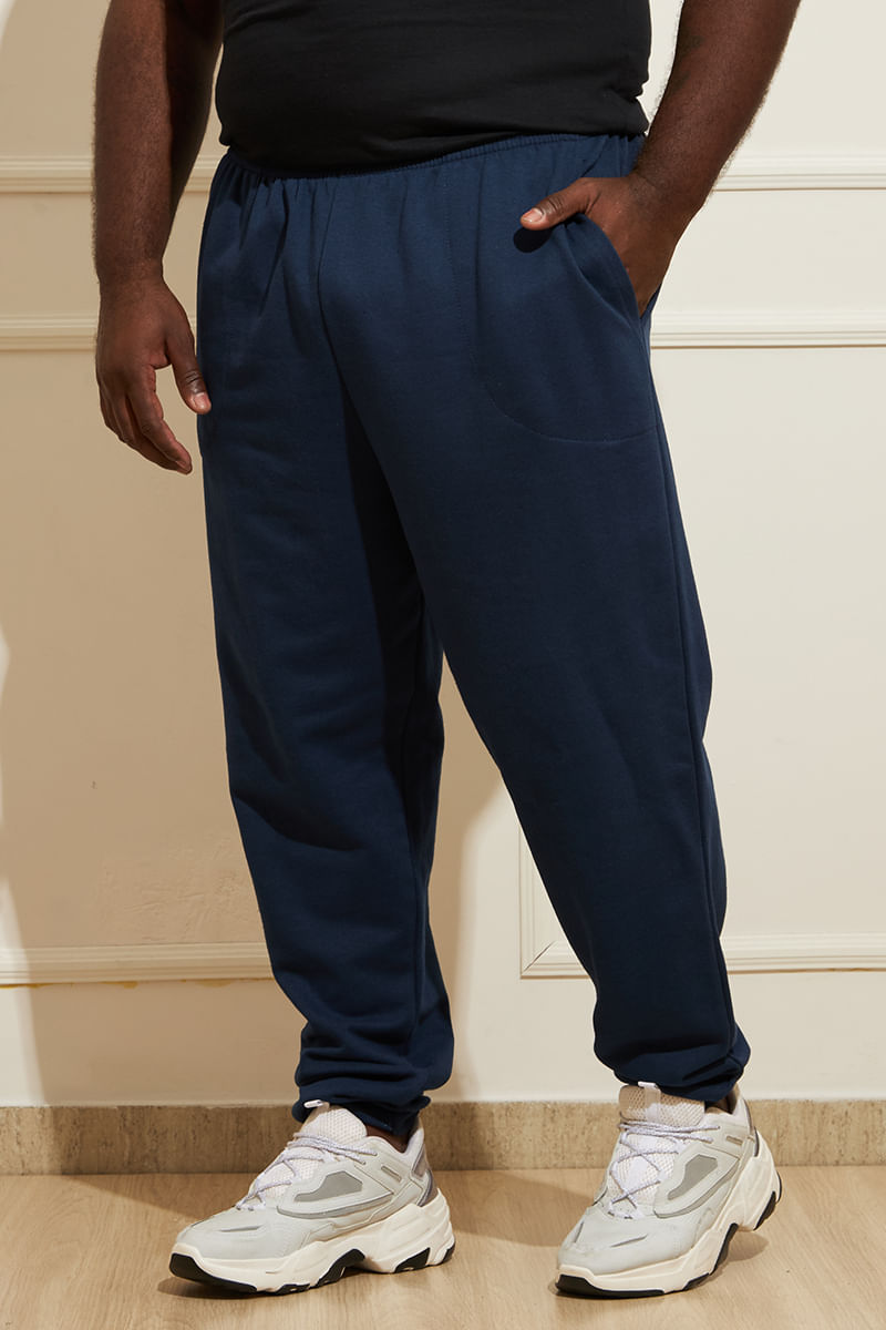 Calca-Masculina-Moletom-Jogger---Azul