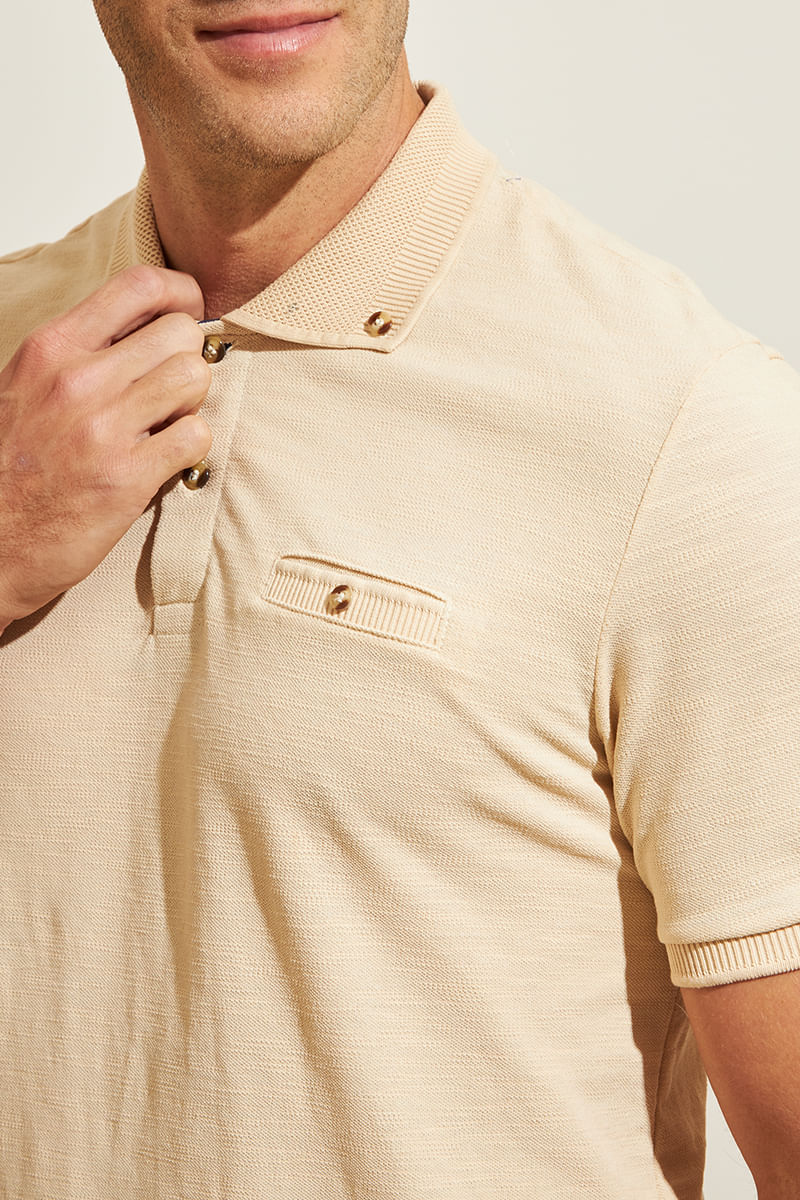 Camisa-Polo-Masculina-Bolso---Bege