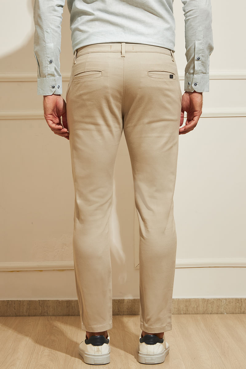 Calça Chino Masculina Bolso Faca - Areia