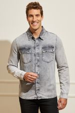 Camisa-Masculina-Jeans-Estonada---Cinza