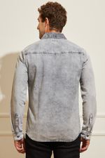 Camisa-Masculina-Jeans-Estonada---Cinza