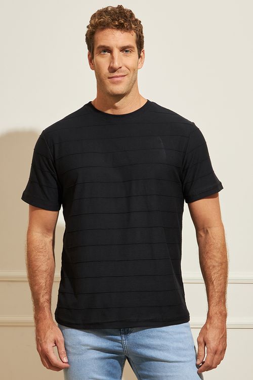 Camiseta Masculina Malha - Preto