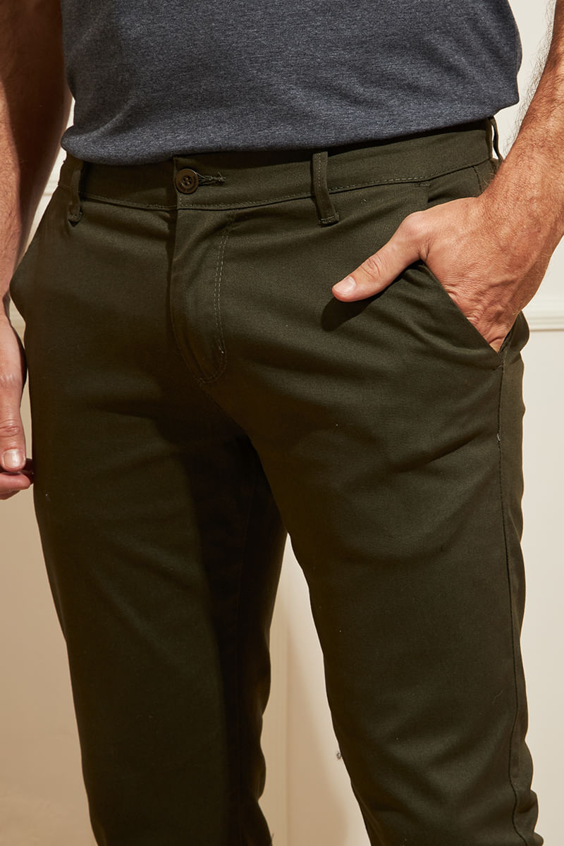 Calça chino masculina store verde