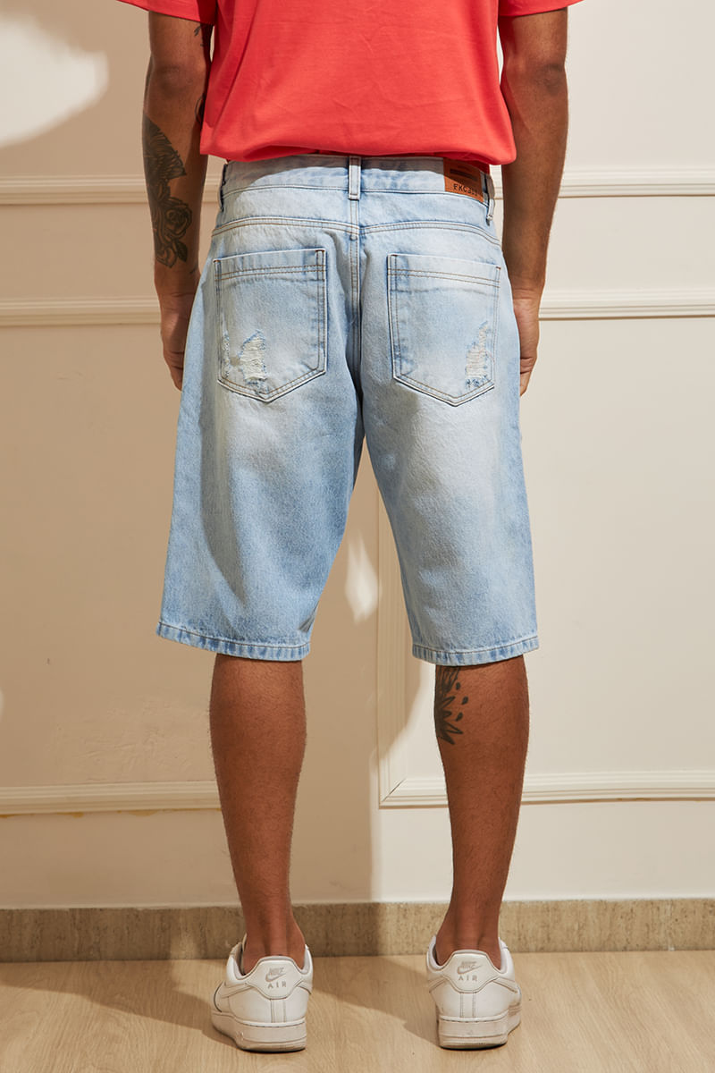 Bermuda Jeans Masculina Rasgos