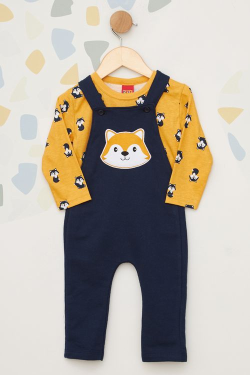 Conjunto Moletom Jardineira Infantil Kyly