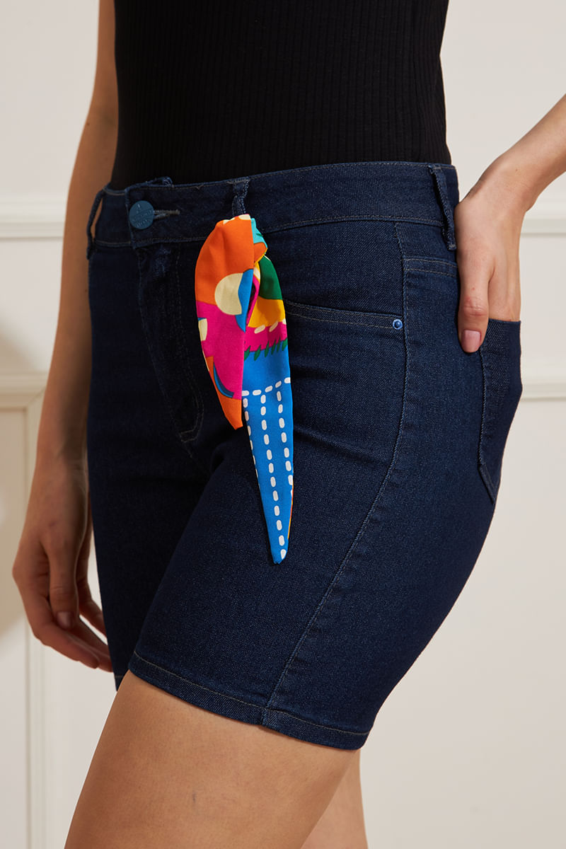 Shorts-Feminino-Jeans-Com-Lenco---Azul-Escuro