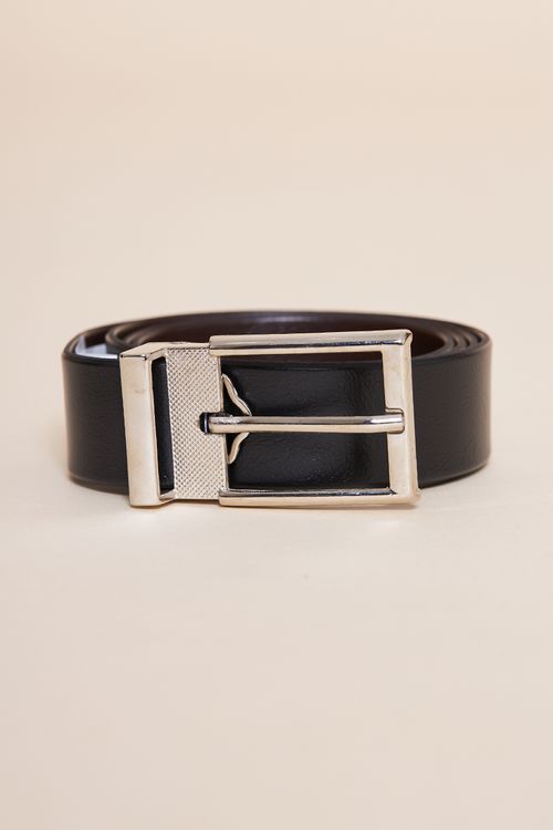 Cinto Masculino Dupla Face Couro - Preto