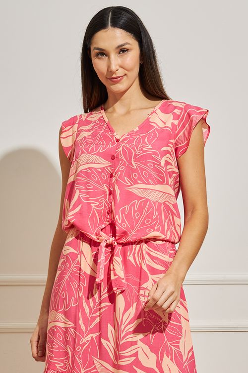 Blusa Feminina Amarração Folhagens