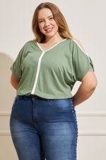Blusa-Feminina-Plus-Size-Detalhe-Contraste---Verde