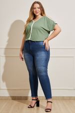 Blusa-Feminina-Plus-Size-Detalhe-Contraste---Verde