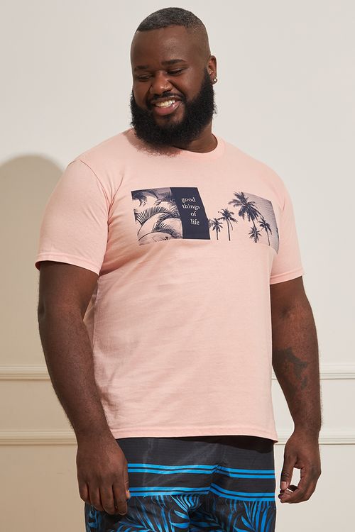 Camiseta Masculina Plus Size Coqueiros