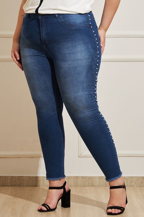 Calça Jeans Feminina Plus Size Skinny