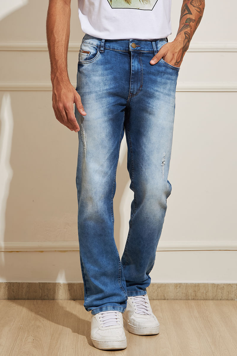 Calca-Masculina-Jeans-Slim---Azul