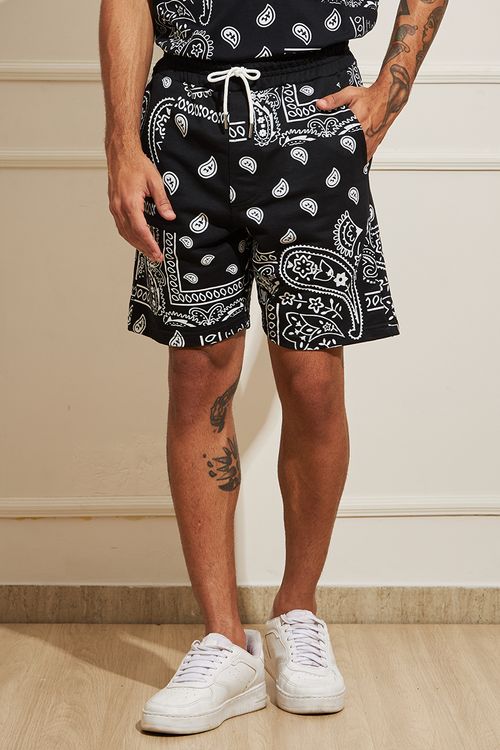 Bermuda Masculina Moletom Paisley