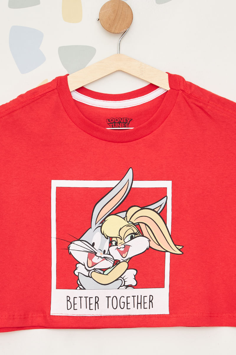 Camiseta-Juvenil-Feminina-Lola-Bunny-e-Pernalonga