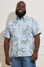 Camisa-Masculina-Plus-Size-Tropical---Azul