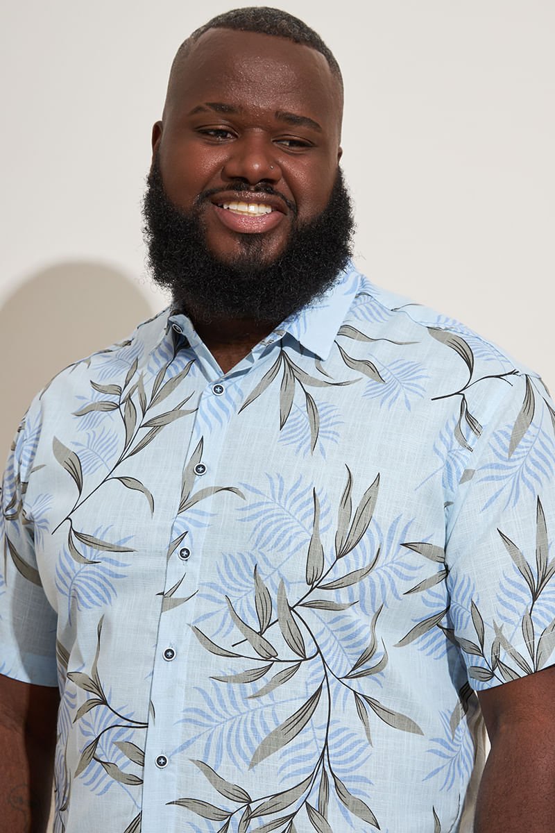 Camisa-Masculina-Plus-Size-Tropical---Azul