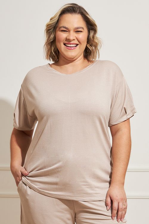 Blusa Feminina Plus Size Lurex Rovitex