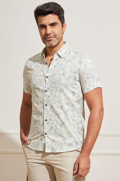 Camisa Masculina Folhagens