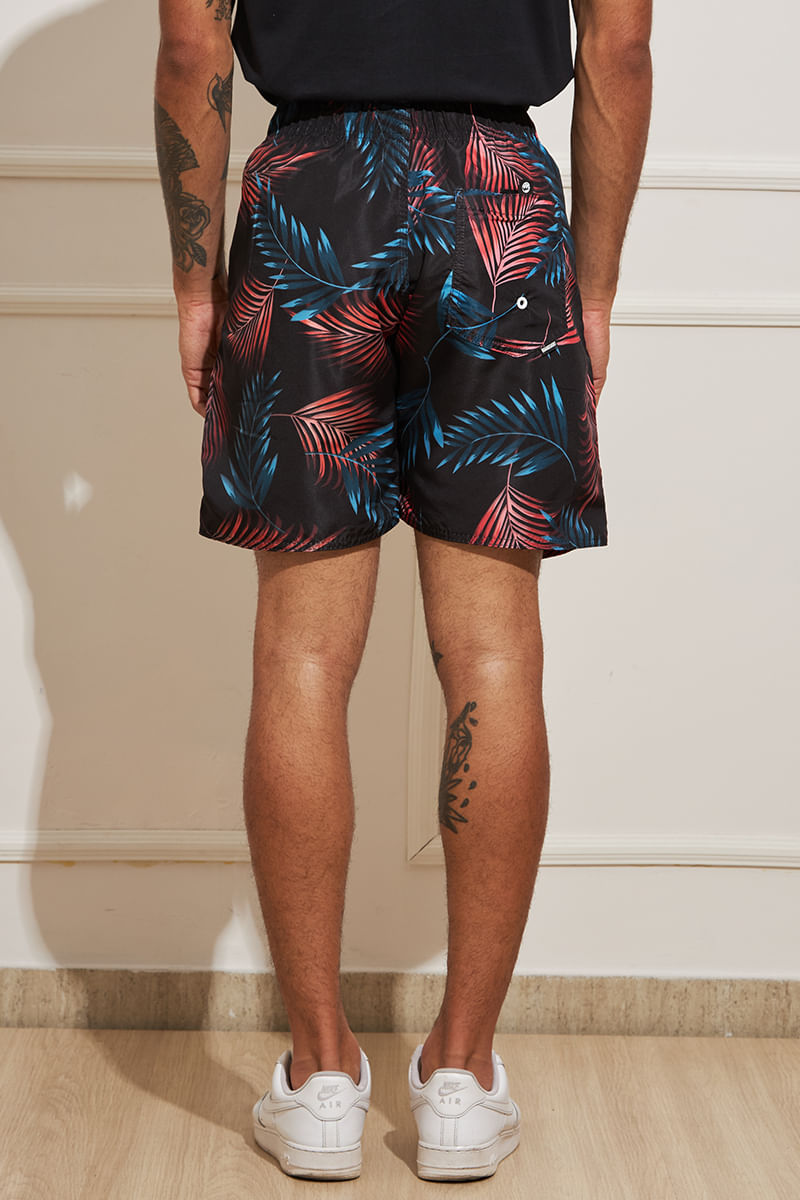 Bermuda-Masculina-Tactel-Folhagens