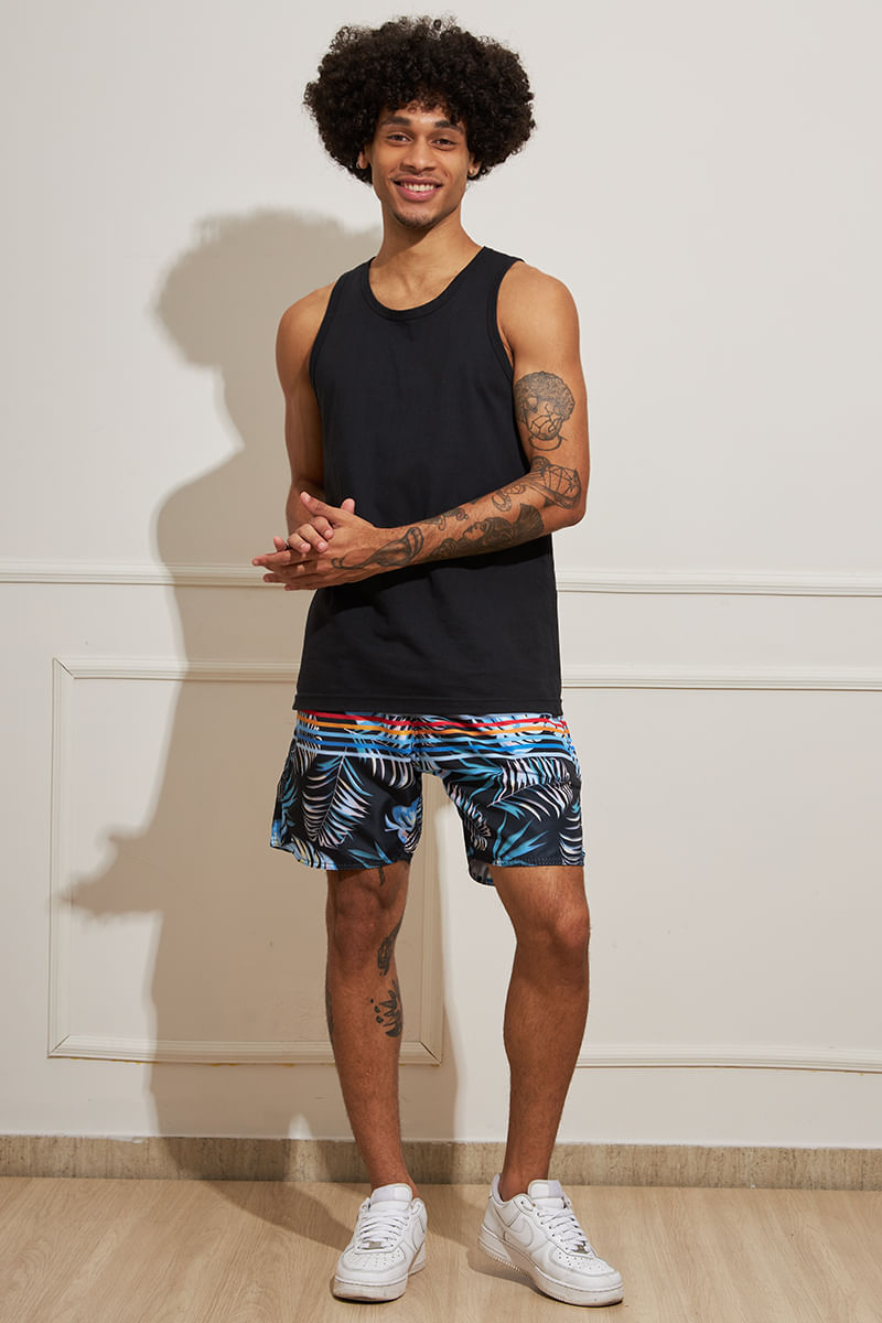 Bermuda-Masculina-Tactel-Listras-e-Folhas