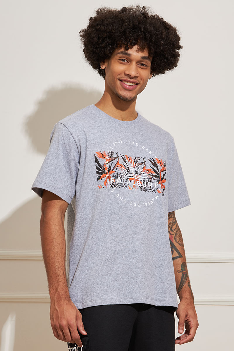 Camiseta-Masculina-Folhas---Cinza