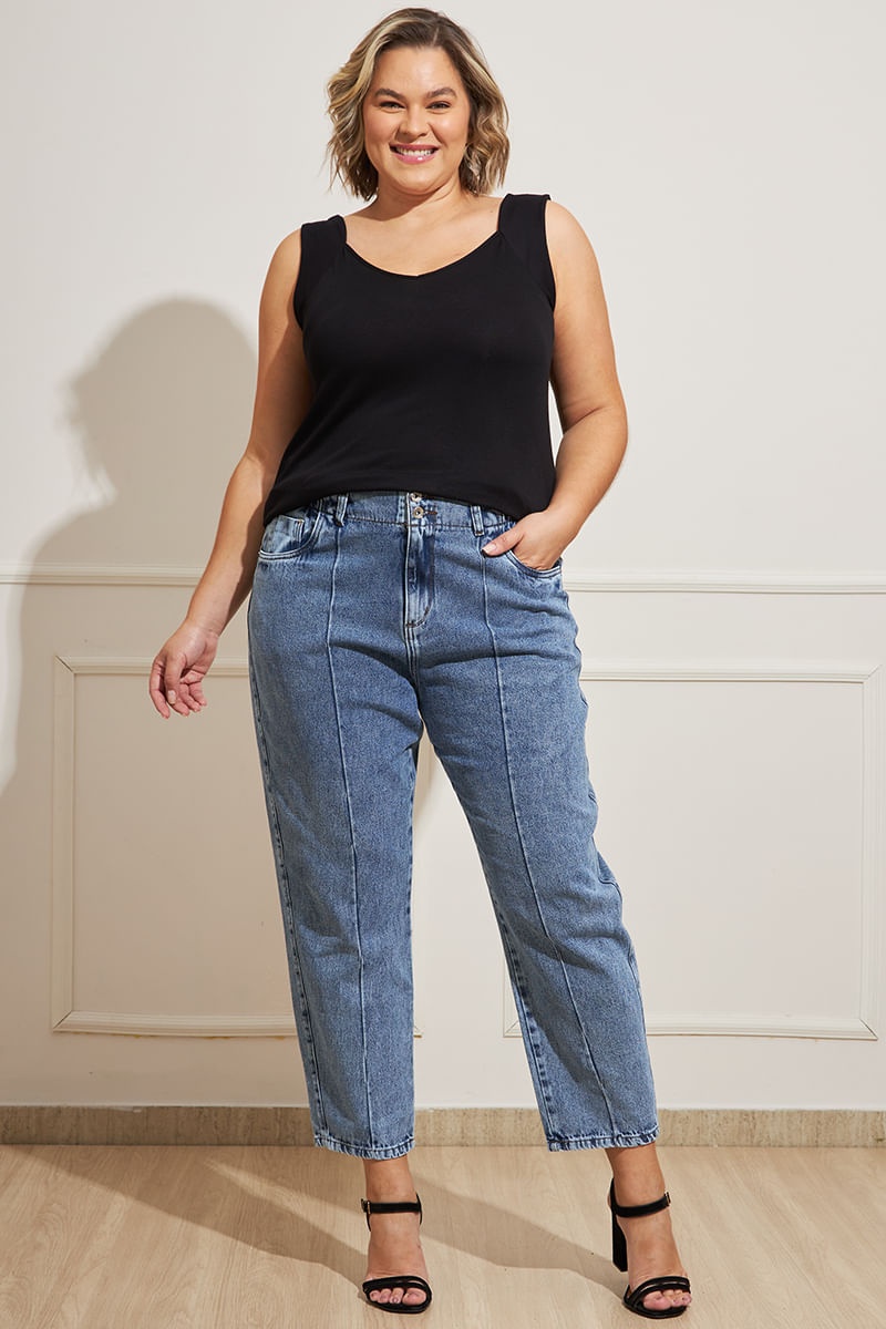 Linho CalÃ§a Jeans Clochard Plus Size Reputable Clochard CalÃ§as