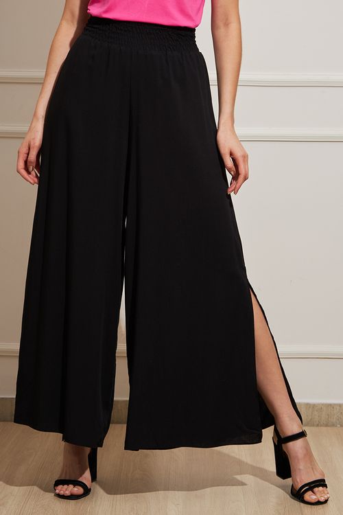 Calça Feminina Pantalona Fenda