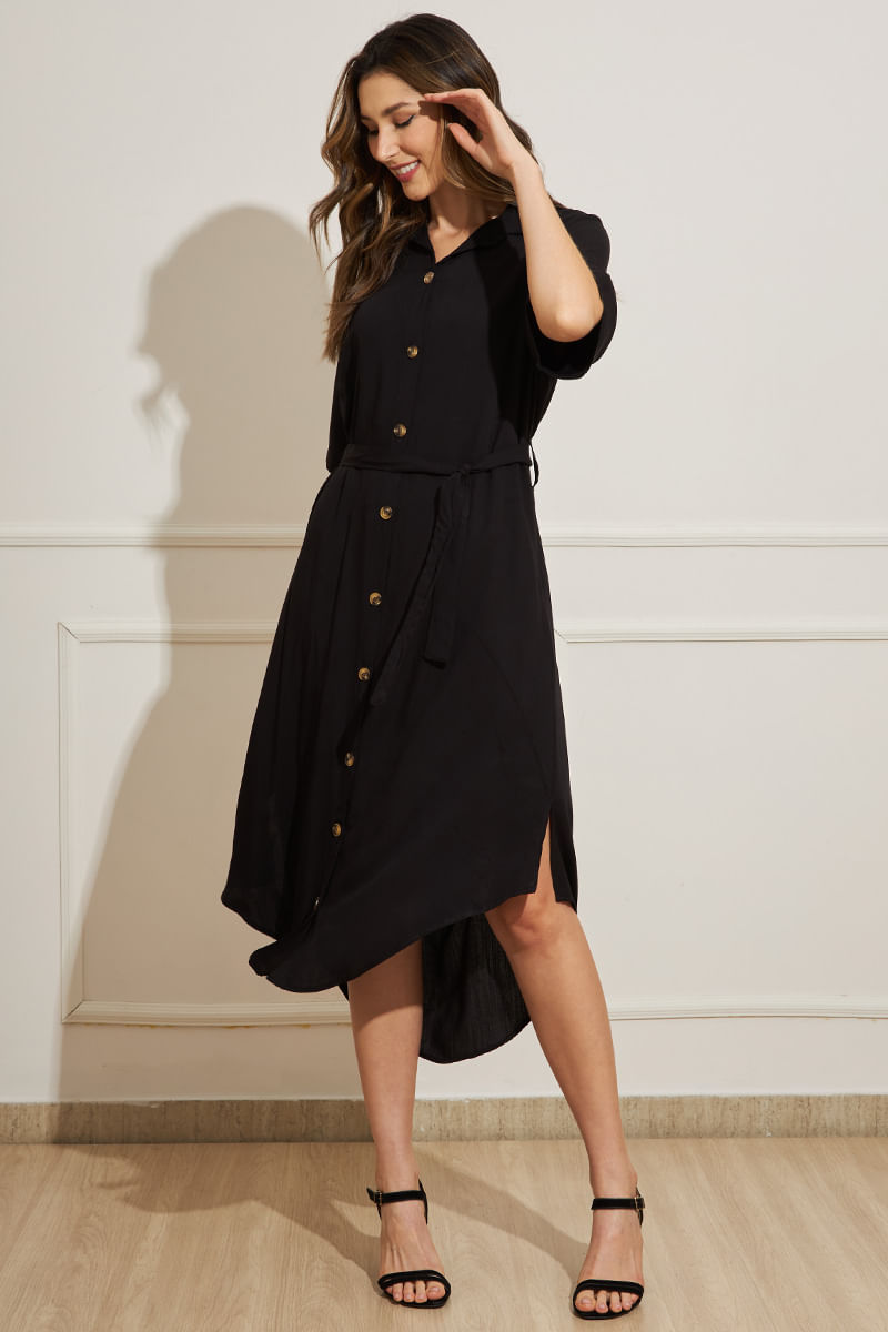 Vestido-Feminino-Chemise-Midi---Preto
