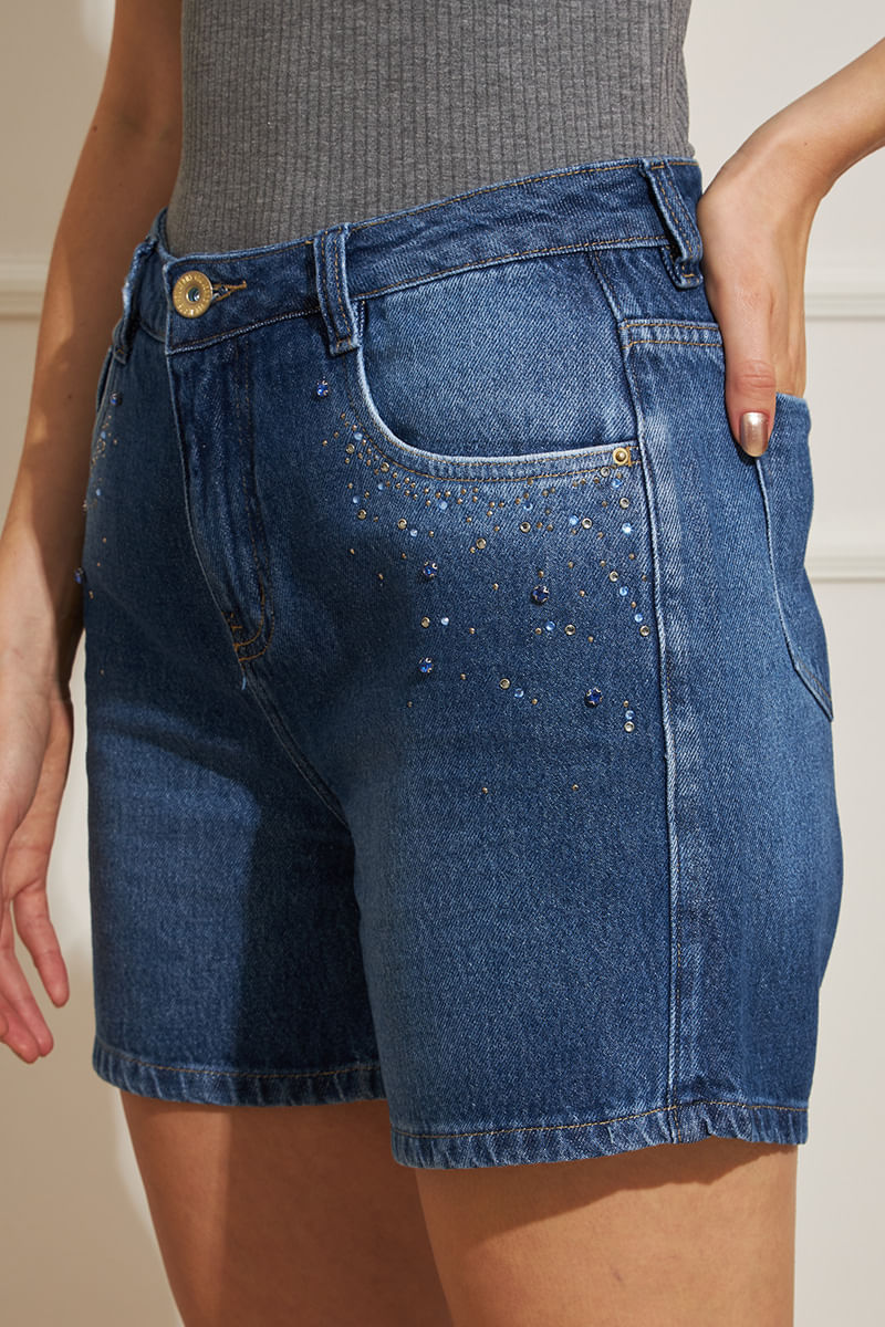 Shorts Feminino Jeans Brilhos