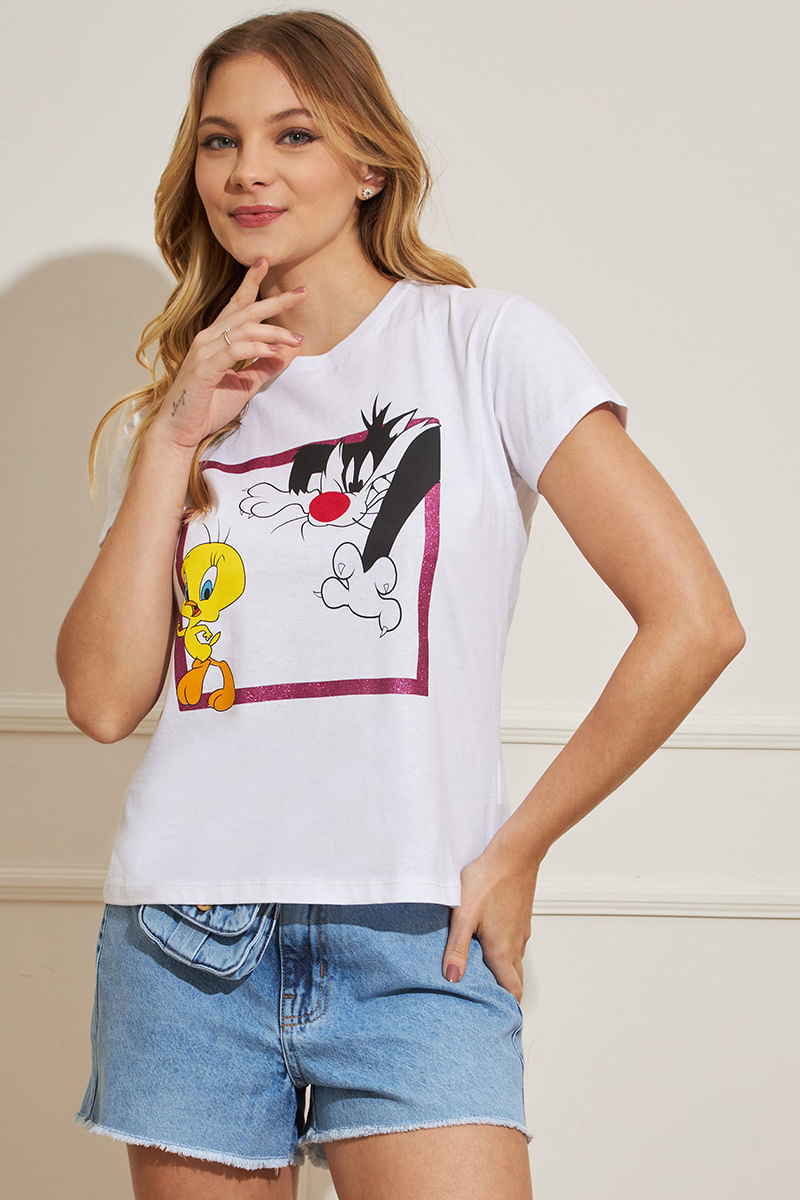 Camiseta-Feminina-Frajola-e-Piu-Piu