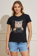 Camiseta-Feminina-Gatinho---Preto