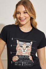 Camiseta-Feminina-Gatinho---Preto