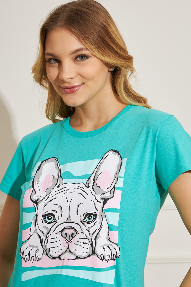 Camiseta-Feminina-Bulldog---Verde