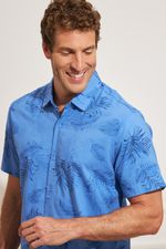 Camisa-Masculina-Estampa-Folhagem---Azul