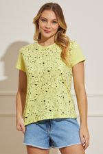 Camiseta-Feminina-Gatinhos---Amarelo