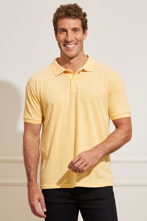 Camisa Polo Masculina Básica - Amarelo