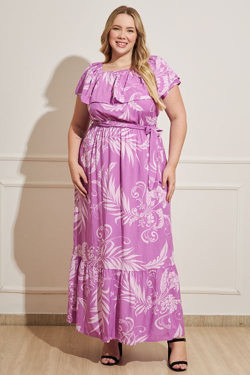 Vestido Feminino Plus Size Arabescos