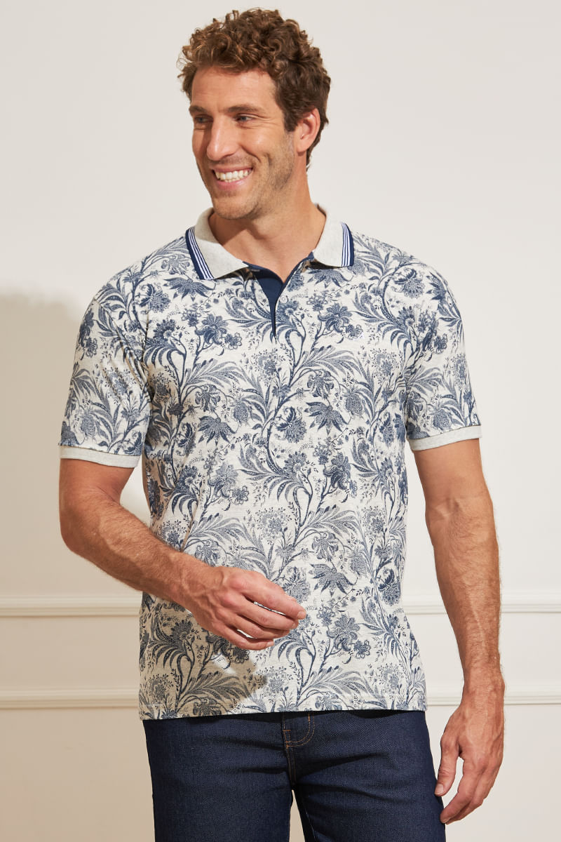 Camisa-Polo-Masculina-Folhagens