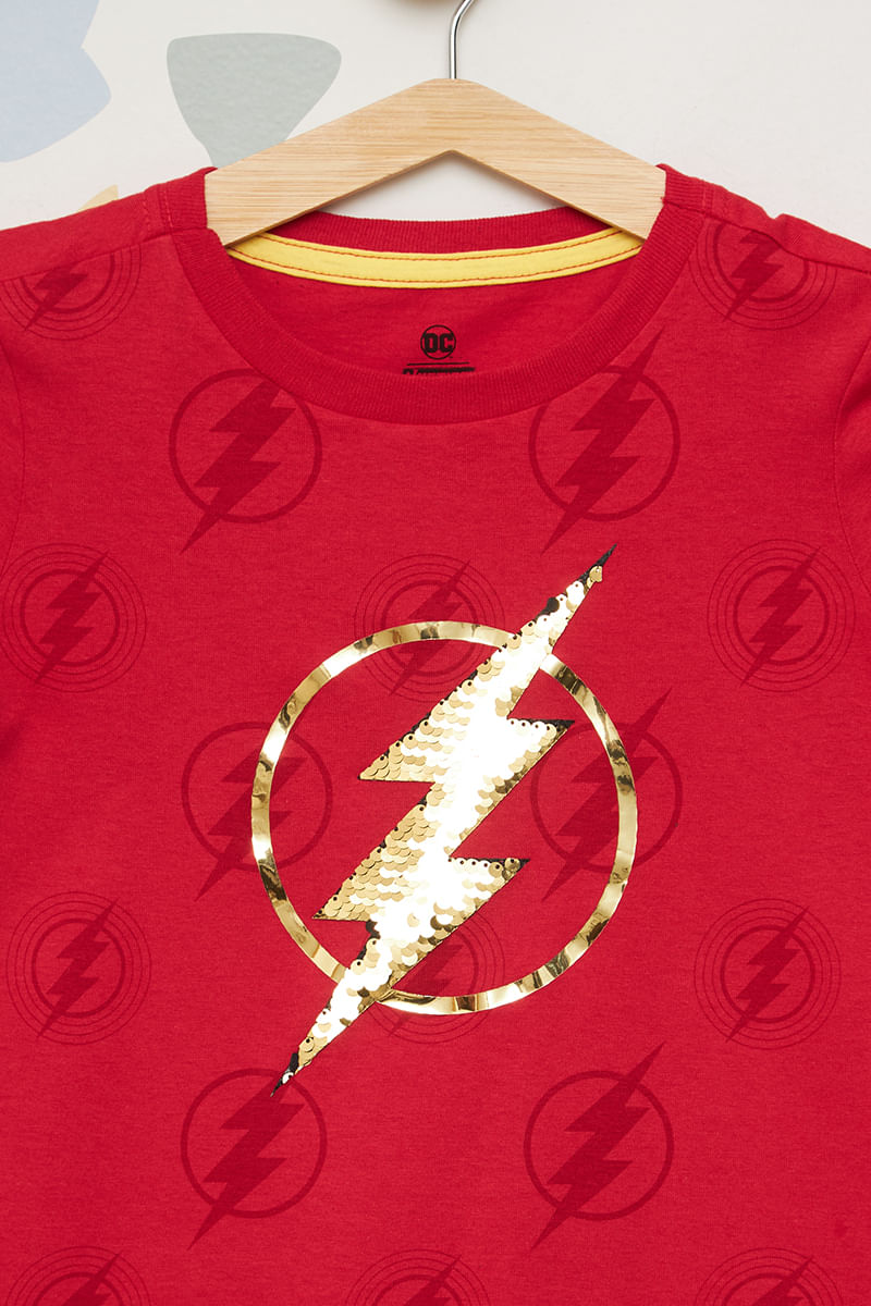 Camiseta-Infantil-Masculina-Flash---Vermelho
