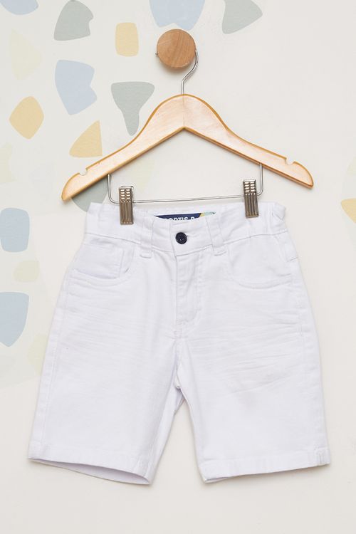 Bermuda Jeans Infantil - Branco