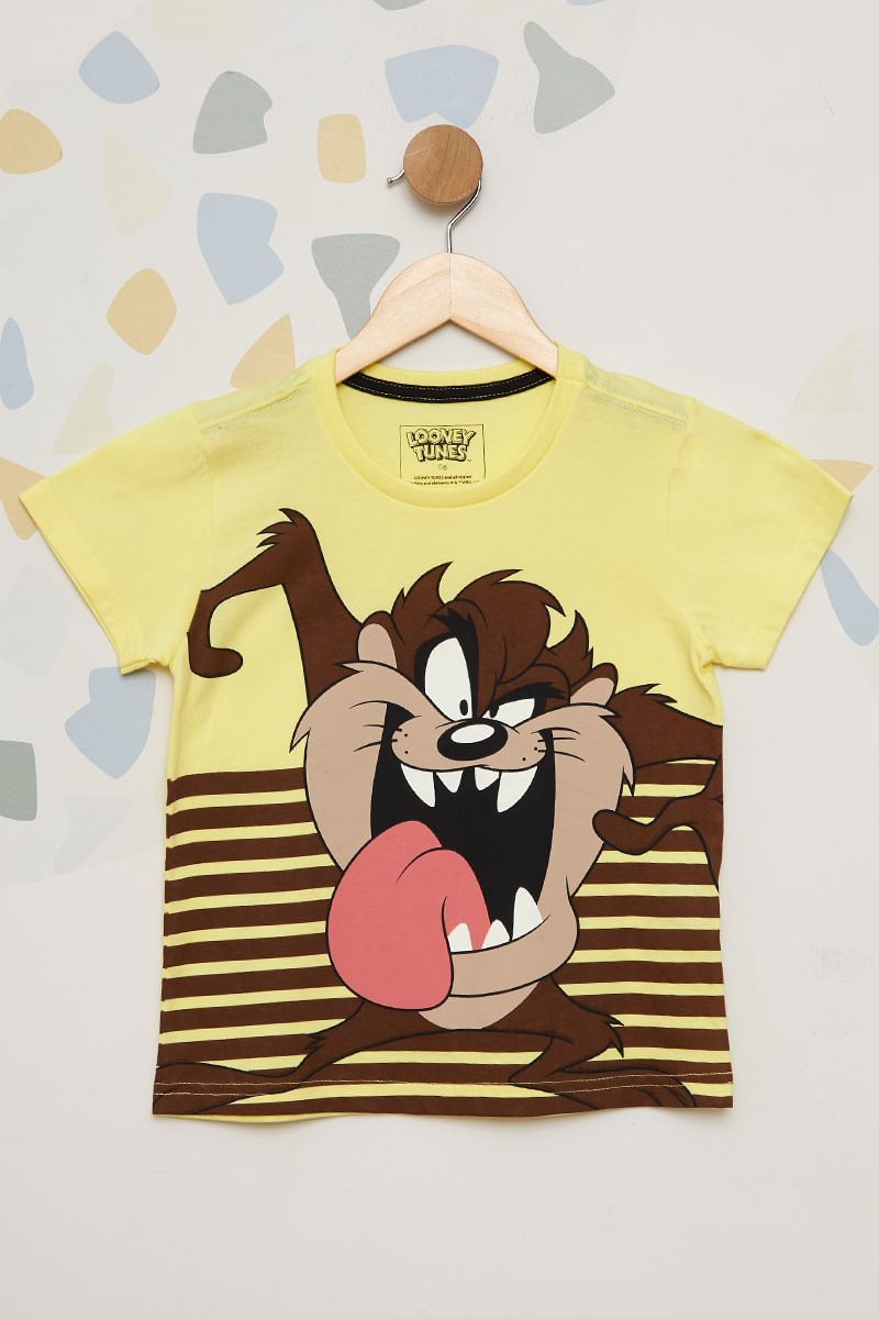 Camiseta-Infantil-Masculina-Taz---Amarelo