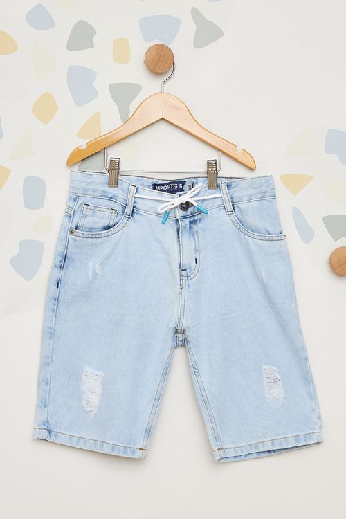 Bermuda Jeans Juvenil - Azul