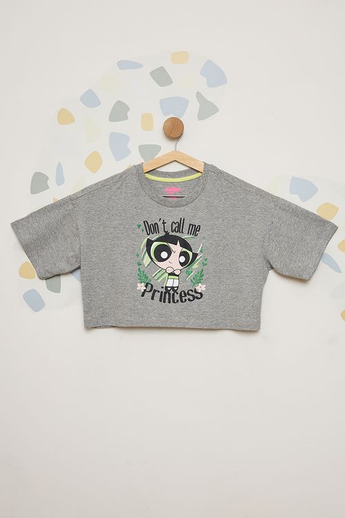 Blusa Cropped Juvenil Docinho - Cinza