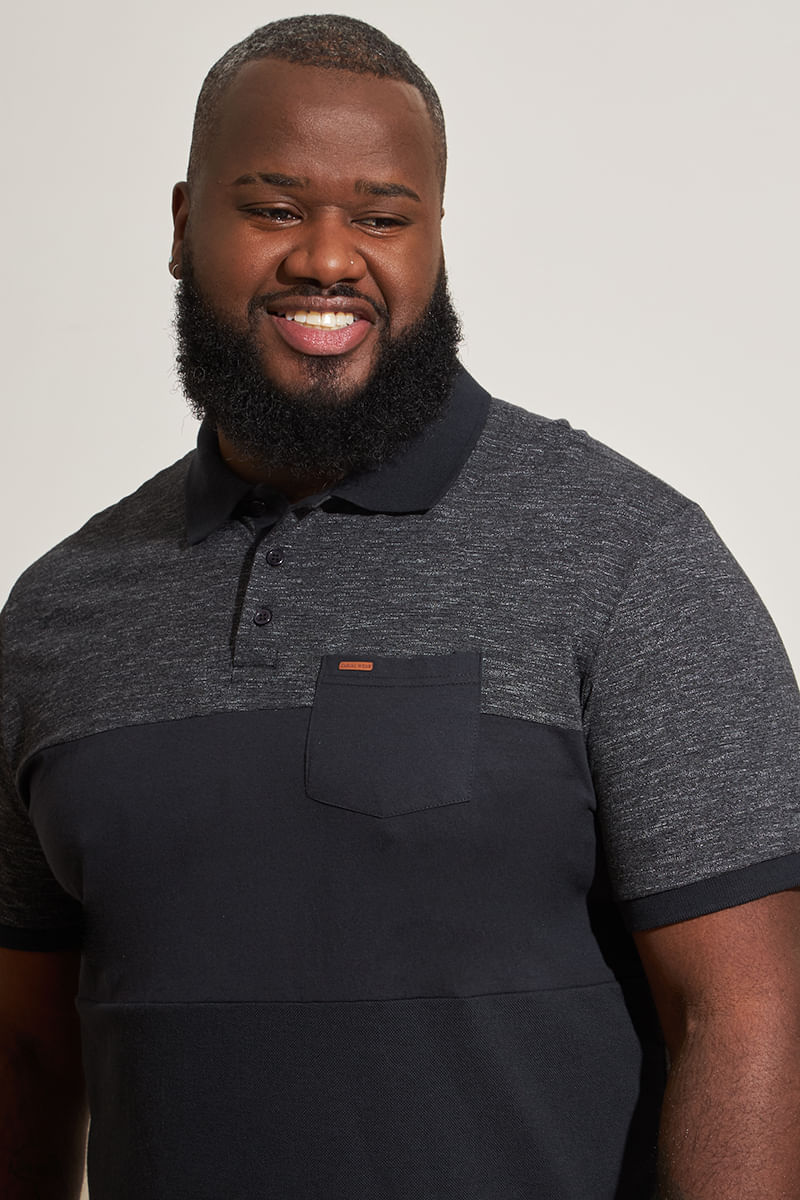 Polo-Plus-Size-Masculina-Piquet---Preto