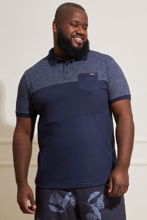 Camisa Pólo Masculina Plus Size Piquet