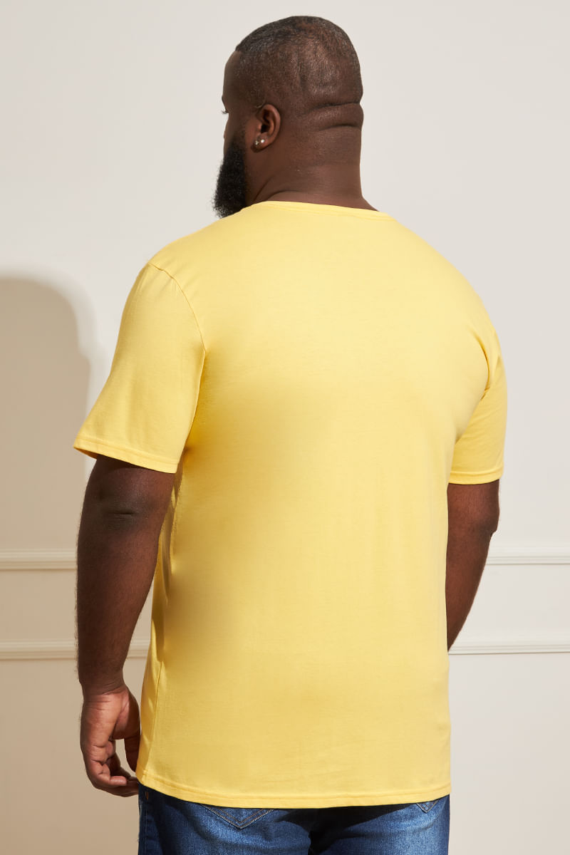 Camiseta-Plus-Size-Masculina-Basica---Amarelo